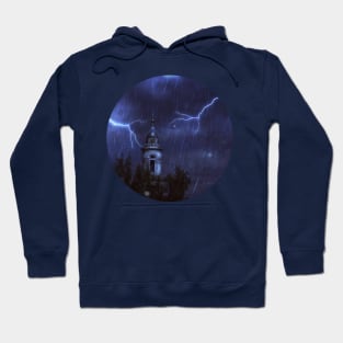 Old chapel and thunderstorm Hoodie